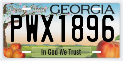 GA license plate PWX1896