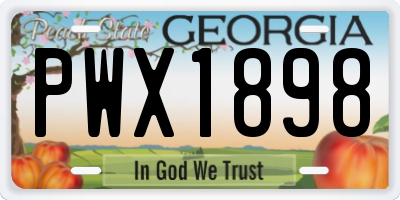GA license plate PWX1898