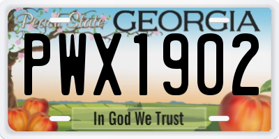 GA license plate PWX1902