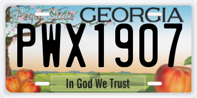 GA license plate PWX1907