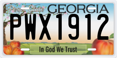 GA license plate PWX1912