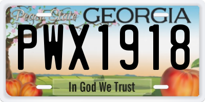 GA license plate PWX1918