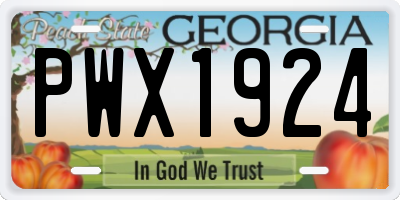 GA license plate PWX1924
