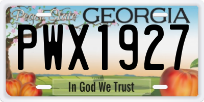 GA license plate PWX1927