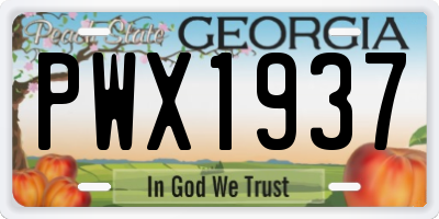 GA license plate PWX1937