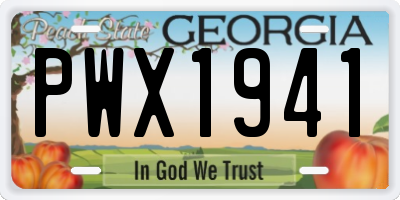 GA license plate PWX1941
