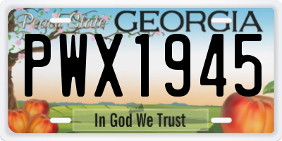 GA license plate PWX1945