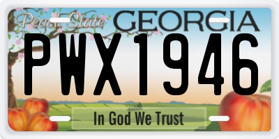 GA license plate PWX1946
