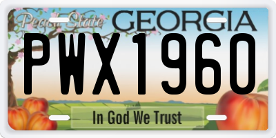 GA license plate PWX1960