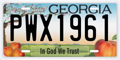 GA license plate PWX1961