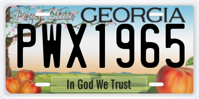 GA license plate PWX1965