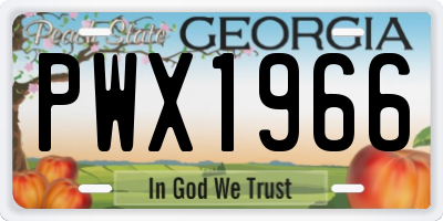 GA license plate PWX1966