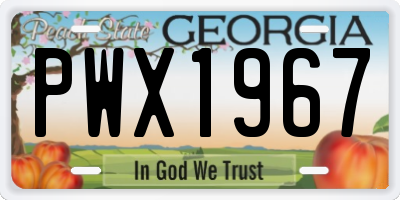 GA license plate PWX1967