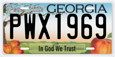 GA license plate PWX1969
