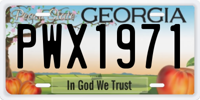GA license plate PWX1971