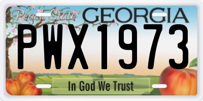 GA license plate PWX1973