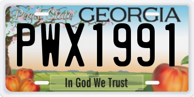 GA license plate PWX1991