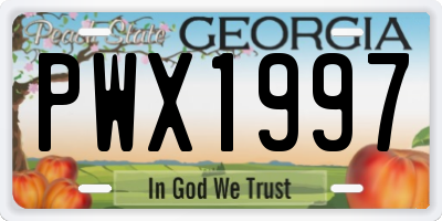 GA license plate PWX1997
