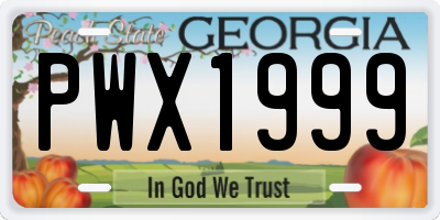 GA license plate PWX1999
