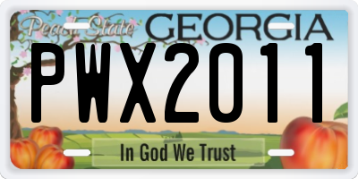 GA license plate PWX2011