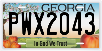GA license plate PWX2043
