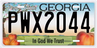 GA license plate PWX2044