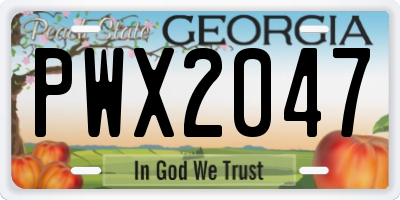 GA license plate PWX2047