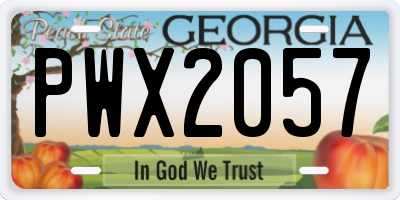 GA license plate PWX2057