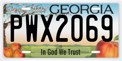 GA license plate PWX2069