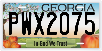GA license plate PWX2075