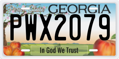 GA license plate PWX2079