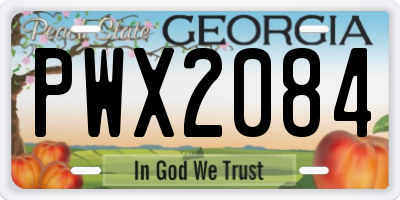 GA license plate PWX2084