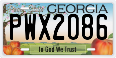 GA license plate PWX2086
