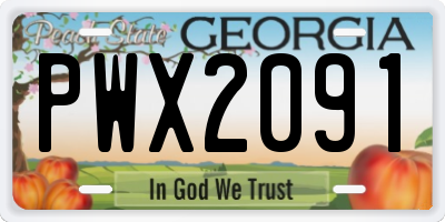 GA license plate PWX2091