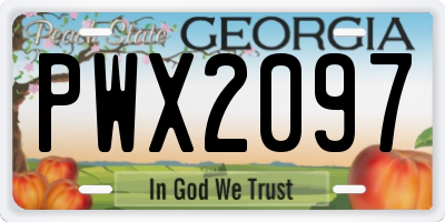 GA license plate PWX2097
