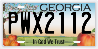 GA license plate PWX2112