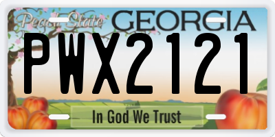 GA license plate PWX2121