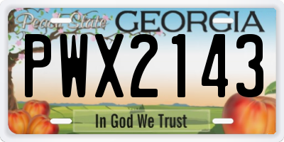 GA license plate PWX2143