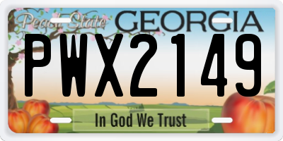 GA license plate PWX2149