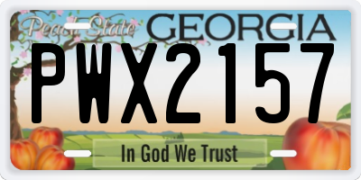 GA license plate PWX2157