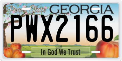 GA license plate PWX2166