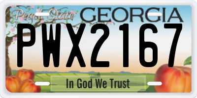 GA license plate PWX2167