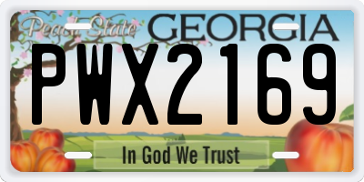 GA license plate PWX2169
