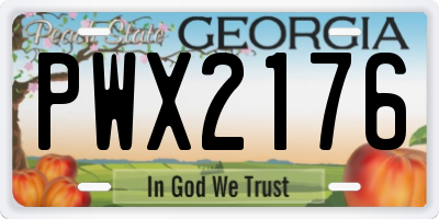 GA license plate PWX2176