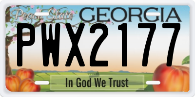 GA license plate PWX2177