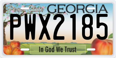 GA license plate PWX2185