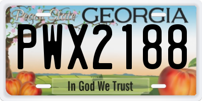 GA license plate PWX2188