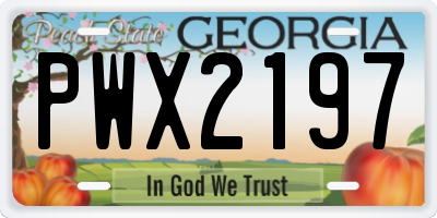 GA license plate PWX2197