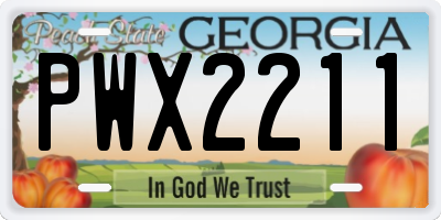 GA license plate PWX2211
