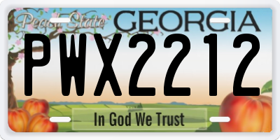 GA license plate PWX2212